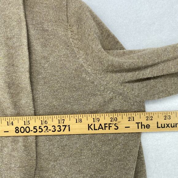 EILEEN FISHER Cardigan PS Organic Cotton Crop Shawl Open Front 3/4 Sleeve Brown - Picture 7 of 9